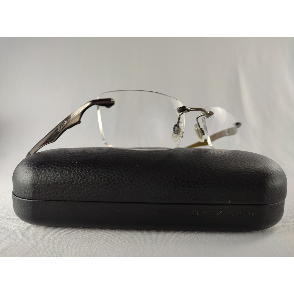 Oakley Evade Rimless Eyeglass Frames 22-174 Brushed Chrome Titanium 133mm